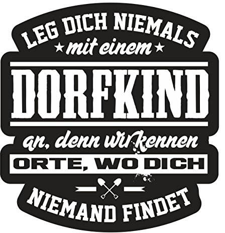 Spaß Kostet Wetterfester Aufkleber DORFKIND 10 cm oder 40 cm Sticker Jugend Geschenk Fun