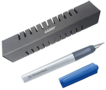 Lamy Füllfederhalter nexx Modell 87, Farbe blue (blau), Feder LH, inkl. Laser-Gravur, für Linkshänder