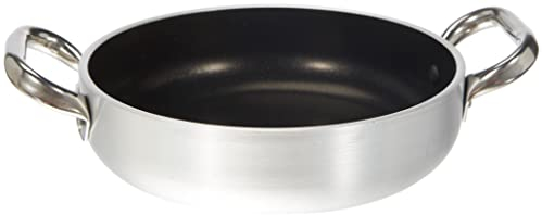 Pentole Agnelli, ALSA2110S20, Tegame con Fondo Rettificato, Spessore 5 mm, con 2 Manici in Acciaio Inossidabile, Alluminio, Argento