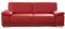 CAVADORE 3-Sitzer Sofa Corianne in hochwertigem Kunstleder und modernem Design / Mit verstellbaren Armlehnen / 217 x 80 x 99 / Rot