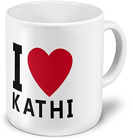 digital print XXL Riesen-Tasse mit Namen „Kathi“ - Jumbotasse mit Design I Love Kathi - Namens-Tasse, Kaffeebecher, Becher, Mug