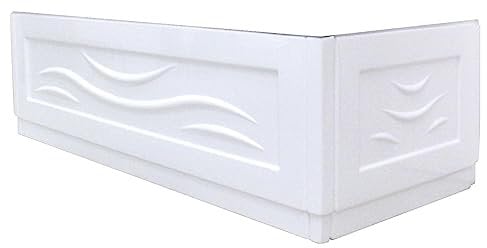 ONDÉE, Tablier FANY, Tablier à emboîter sous la baignoire rectangulaire 170x70cm de la gamme FANY, Hauteur 51cm, S'adapte au modèle de dimensions 170x170cm, Acrylique blanc, Motif vagues