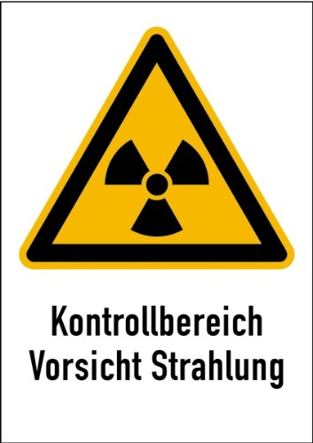 LEMAX® Aufkleber Warnschild Strahlenschutz Kontrollbereich Vorsicht Strahlung (WS 111) Folie selbstklebend 148x210mm