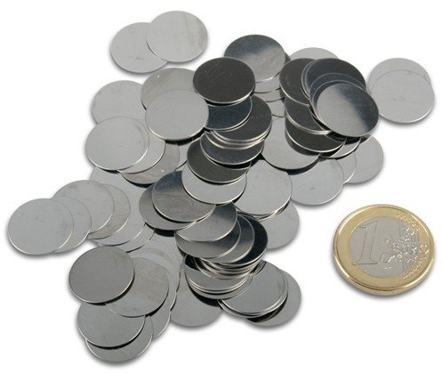 magnet-shop Metallscheiben/Metallplättchen (magnets4you) - 100 Stück | Ø 15 mm | Haftgrund für Magnete