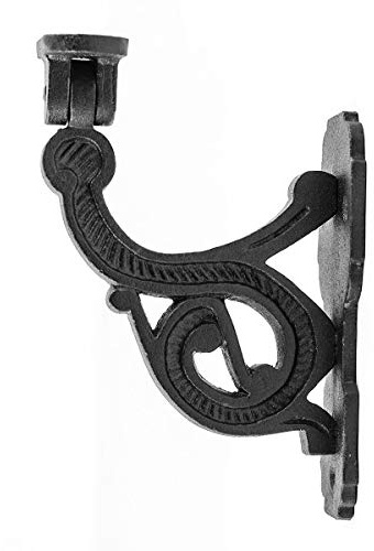 Renovators Supply Manufacturing Handrail Bracket 4.5 H X 3.2 Proj. Black Wrought Iron Handrail Brackets for Indoor Stairs with Mounting Hardware