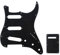 Musiclily SSS Strat Pickguard and Back Plate Set for Fender USA/Mexican Standard Stratocaster Modern Style Electric Guitar, 1Ply Black