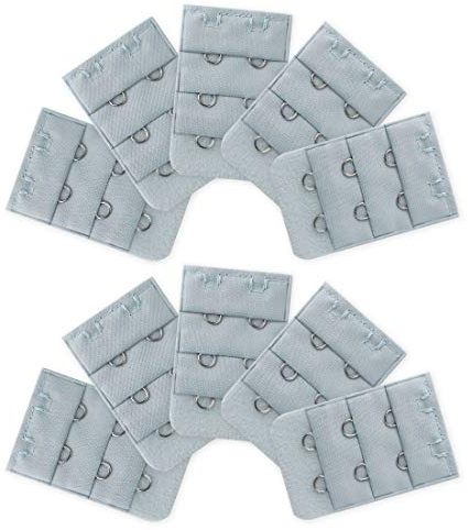Allegra K Damen 3x2 Haken Unterwäsche Ersatz BH Extender Strap Adapter Hellgrau 10 STK