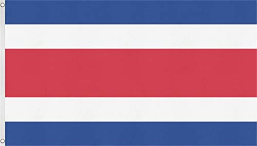 Flagge - Fahne - Hissfahne mit zwei Metallösen zur Befestigung und zum Hissen - Größe 90 x 150 cm wetterfest Farbe Costa Rica