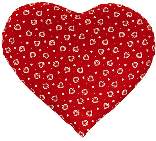 Cojín en corazón 30x25 rojo con corazones | Saco térmico | Pequeña almohada térmica | Pepitas de uva
