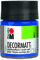 Marabu 14010005052 - Decormatt Acryl Mittelblau 052, 50 ml, samtmatte Acrylfarbe auf Wasserbasis, cremig und farbintensiv, speichelfest, wetterfest, zum freien Malen und Schablonieren