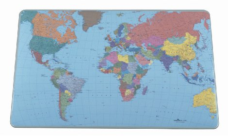 Durable Schreibtischunterlage mit Weltkarte 530 x 400 mm 5 Stück