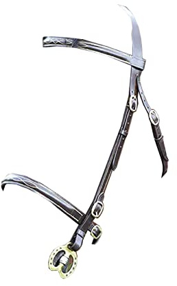 Shires Blenheim Fancy Stitched Inhand Bridle-Havana Cob