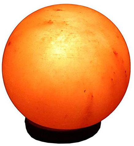 Salzlampe 3-5 kg Kugel Salz Kristall Stein Salzleuchte Nachtlampe Salzkristalllampe - Natürliche Beleuchtung für entspannte Atmosphäre und verbessertes Raumklima aus Punjab/Pakistan