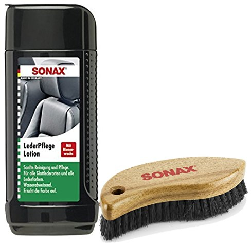SONAX LederPflegeLotion, 250 ml + Textil-& Lederbürste