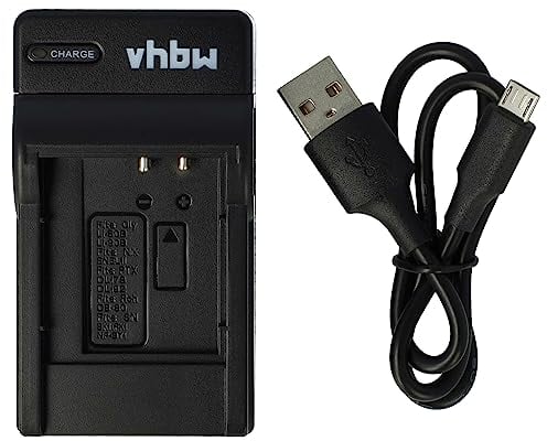 vhbw USB Ladegerät kompatibel mit Olympus VR-340, VR-340 Kit, VR-350, VR-360, VR-360 Kit, XZ-1, XZ-10, Stylus 9000 Kamera Camcorder-Akku - Ladeschale