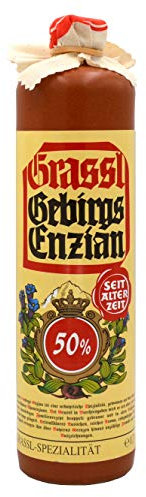 Grassl Gebirgs-Enzian 50% vol., Steinkrug 0,7l