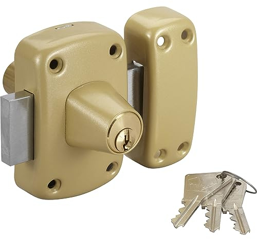 Vachette Verrou de porte Cylindre Double CYCLOP - Ouverture à Clé extérieur et intérieur - Cylindre ø 23 mm, Longueur 45 mm, 5 goupilles - 67603-45/SC - Anti crochetage - 3 clés