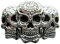 eeddoo® Gürtelschnalle - Triple Skull (Buckle für Wechselgürtel für Damen und Herren | Belt Frauen Männer Oldschool Rockabilly Metall Gothic Wave Rock Biker Western Trucker Casino Skull)