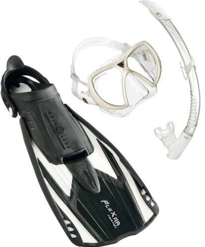 Aqua Lung Sport Flexar Travel Set Maske, Schnorchel Und Flossen, Weiß, X, S/Small