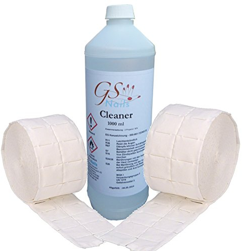 GS-Nails Nagel-Cleaner - 1L Klar 1000 Zelletten - Reinigungsflüssigkeit zum Reinigen & Entfetten der Naturnägel - ISO kosmetisch - Cleanser ohne Duftstoffe & Farbstoffe