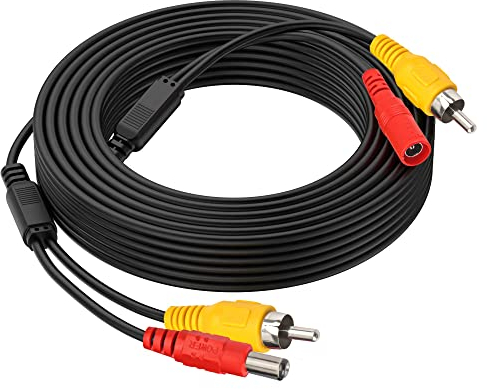 Cocar Auto Cavo DC 2 in 1 RCA Audio Video AV sorveglianza CCTV alimentazione Cavo 10m/32FT Prolunga per Camion Auto Retrovisione Parcheggio Fotocamera Reverse Trigger di piombo