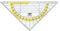 Wedo 525 Triangolo geometrico 16 cm, plastica, ipotenusa, sfaccettature, borchie, trasparente