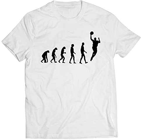 lepni.me Männer T-Shirt Evolution Basketball Straßenkorb Ich Liebe Dieses Spiel Tolles Fan-Geschenk (L Weiß Schwarz)