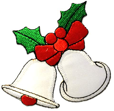 Catch the Patch Weihnachtsglocken Weihnachten Glöckchen - (Größe: 7,5 x 7,5 cm) Aufnäher, Bügelbilder, Aufbügler, Applikationen, Patches, Sticker zum Aufbügeln oder Aufnähen