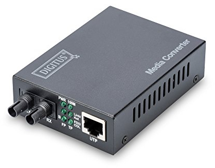 DIGITUS Professional Media Converter, Fast Ethernet, da RJ45 a ST, Multimode, fino a 2 km, RJ45/ST - 1310nm - 100 Mbit, Multimode