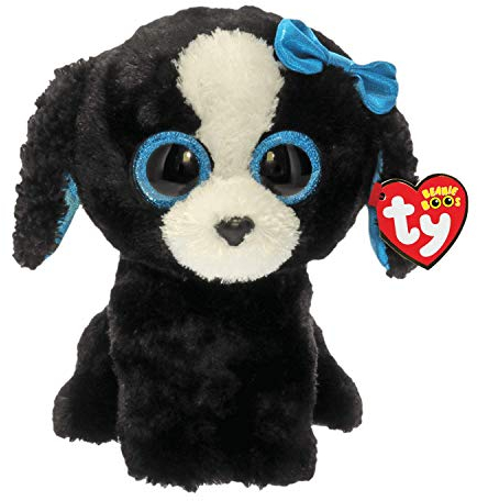 TY 36839 - Tracey - Hund Pluschtier mit Glitzeraugen Glubschi's Beanie Boo's, 42 cm, schwarz