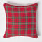 Homescapes Karierte Kissenhülle Edward 45 x 45 cm, Zierkissenbezug aus 100% Baumwolle mit schottischem Tartan-Muster und Reißverschluss, Schottenmuster rot-grün