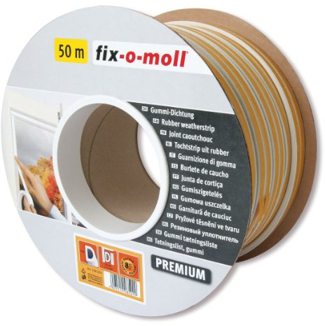 fix-o-moll D-Profildichtung Bobin 50 m 6 x 9 mm selbstklebend weiß, 3585269