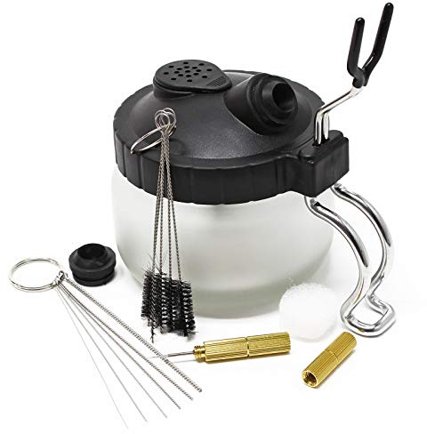 Wiltec Airbrush Reinigungsset mit Reinigungsstation Reinigungswerkzeugen mit 5 Reinigungsbürsten Ø 3-7 mm und 6 Reinigungsnadeln, Airbrush Zubehör