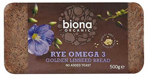 Biona Organic Rye, Omega 3, Golden Linseed Wheat Free Bread (500g - Pack of 6
