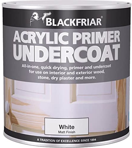 Blackfriar BKFWAP250 Quick Drying Acrylic Primer Undercoat, 250 ml, White