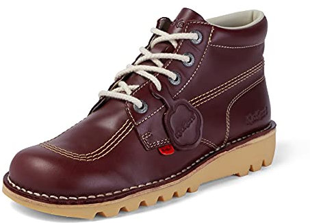 Kickers Unisex Kick Hi Classic Ankle Boots | Extra Comfortable | Added Durability | Premium Quality, Red, 10.5 UK