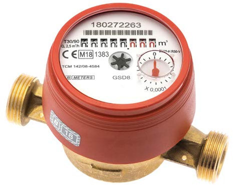 - Compteur d'eau - Compteur divisionnaire eau chaude (20/27) 3/4 Mâle-Mâle