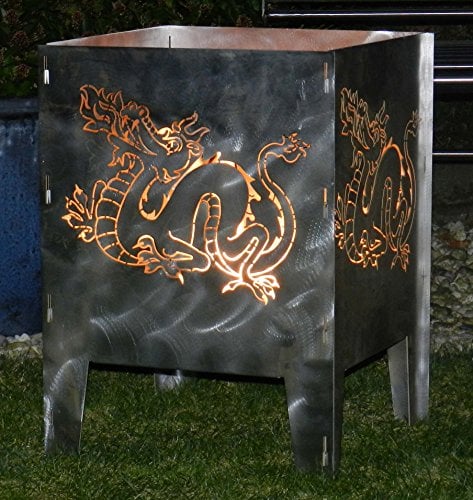 Design in Steel - Feuerkorb Drache 40 x 40 cm - Serie Coybo
