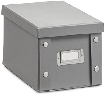 Zeller 17595 CD-Box, Pappe, grau, 16,5 x 28 x 15 cm