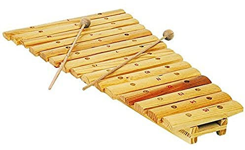 small foot 7137 Xylophon „15 Noten“ aus lackiertem Naturholz, inkl. 2 Holzschlegeln