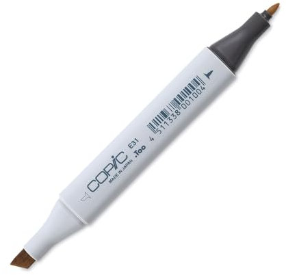 COPIC Classic Marker Typ E - 31, Brick Beige, professioneller Layoutmarker, mit einer breiten und einer feinen Spitze
