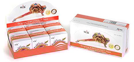 Nasara Original Kinesiology Physio Sport Tape: confezione da 6 nastri per lo sport e la medicina, rotolo da 5cm x 5m, arancione