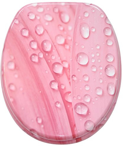 Sanilo WC Sitz mit Absenkautomatik, hochwertiger Toilettendeckel, einfache Montage, stabile Scharniere, Pink Flower