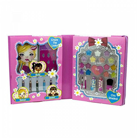 Markwins Pop/Geschenk Glam-Me-Up Skizzenblock mit Schablonen plus Schminke - für Kinder, 1 Stück