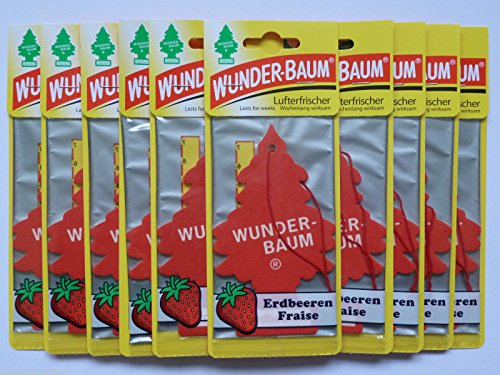 10 x Wunder-Baum Erdbeere, Auto Lufterfrischer, Duftbäume, Duft