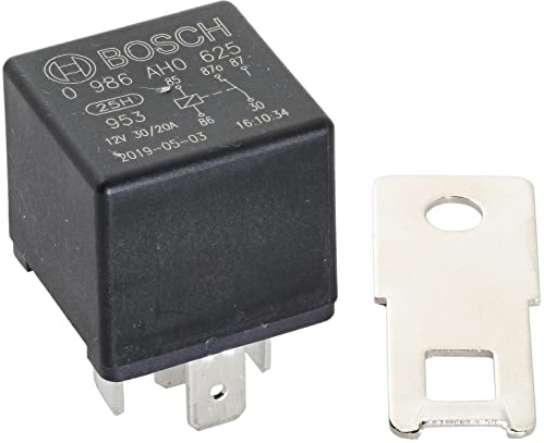 Bosch 0986AH0625 Mini Relay 12V 30A , IP5K4, Operating Temperature from -40 Degree to 100 Degree C, 5 Pin Relay