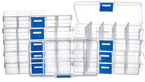 VBS XXL Sortierboxen 10 Stück inkl. 10 Fächer 13x6,5x2cm Box