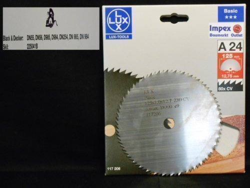 OBI LUX 117206 A24 Basic CV-Kreissägeblatt 125 x 12,75 mm, 80 Z