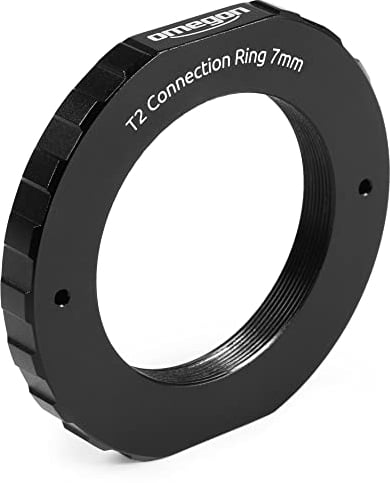 Omegon T2 Adapter 7mm Höhe weiblich/weiblich Verbindungsring - Zwischenring oder Umkehrring mit T-2 Innengewinde zum Verbinden von Objektiven