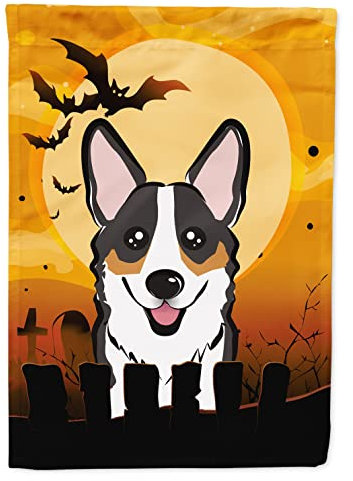 Caroline S Treasures Bb1813gf Halloween Tricolore Corgi Jardin Taille Drapeau, Petite, Multicolore